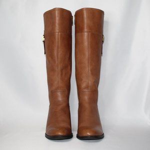Franco Sarto Brown Leather Riding Boots Knee-High